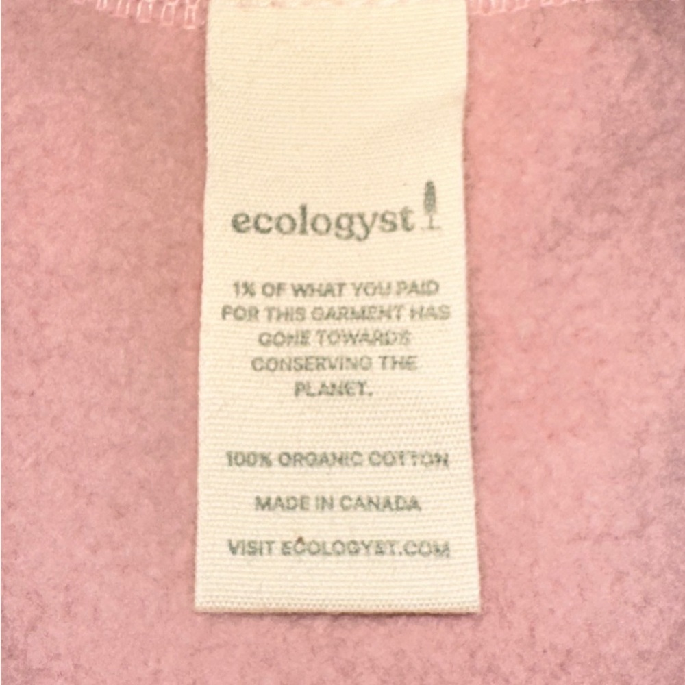 Ecologyst 100% Organic Cotton Pink Hoodie Sweater#A — image 7 of 8